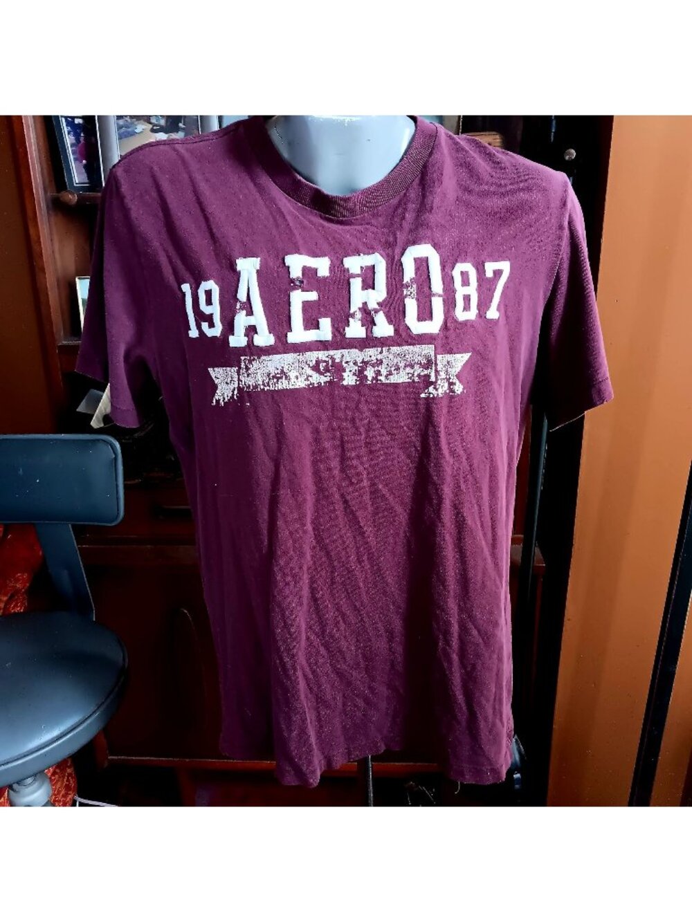 Aeropostale Y2K XL Vintage T-shirt Single Stitch Distress 1987 Embroidered